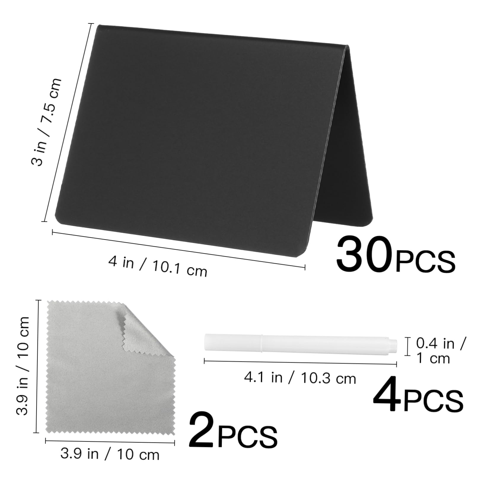 Mini Tableau Noir 30 Pièces en Plastique Double Face Empilable