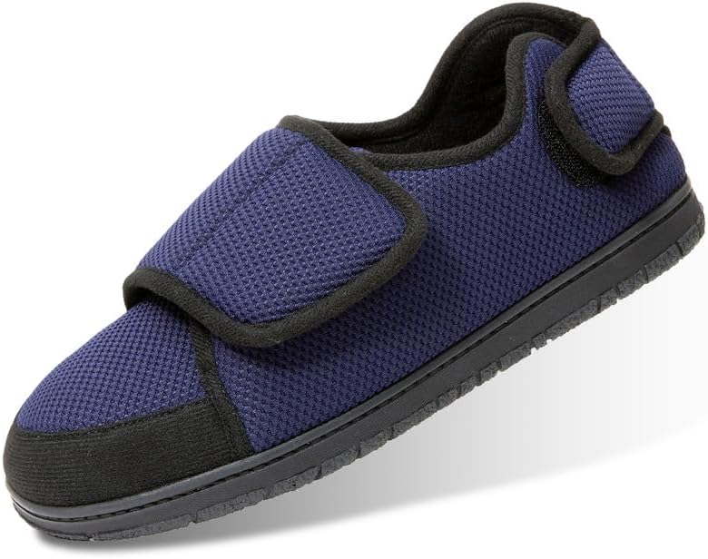 WALKFUN Memory Foam Diabetic House Shoes for Men Adjustable Indoor Outdoor Slippers - Image 6