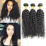 √ 100% cabello humano paquetes rizados de pelo brasileño, 100g(±5g)/bundle, cada paquete tiene 3 paquetes de pelo brasileño de longitud mixta. 8"-18", 3 paquetes para una cabeza llena; 20"-28", 4 paquetes para una cabeza llena