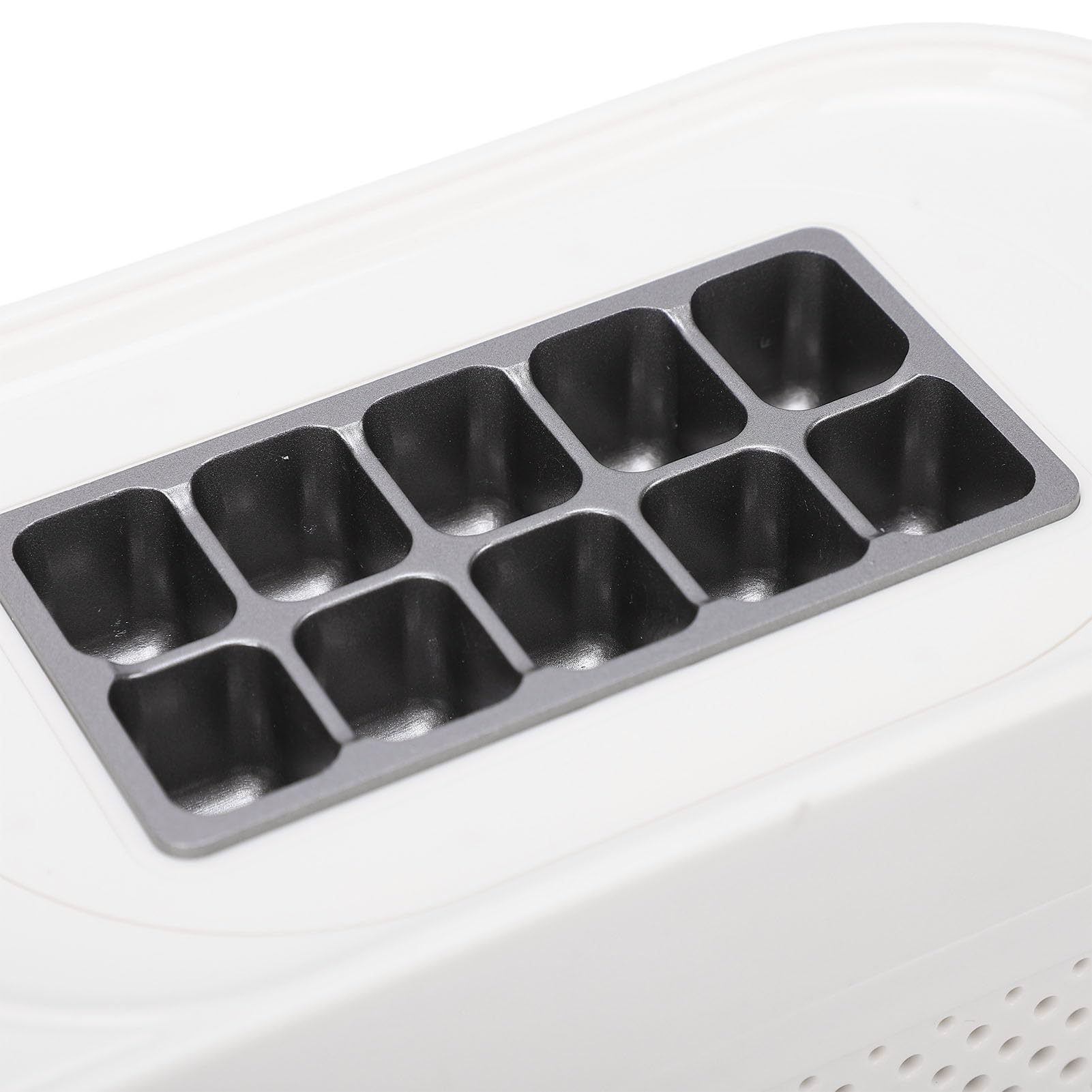 Naroote Mini Fabbricatore di Ghiaccio da Banco, 10 Cubetti in 15 Minuti, Portatile, Automatico, con Doppia Alimentazione, Dimensioni Compatte e Materiali Sicuri per Casa Campeggio (Spina europea)