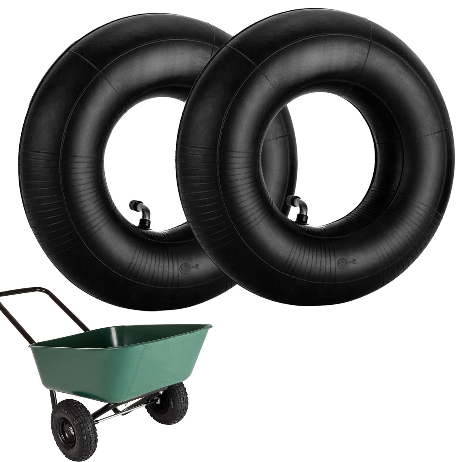 2 Pack 4.10/3.50-4" Inner Tube with TR-87 Bent Valve Stem Replacement Lawn Mower Tire Tubes Wheelbarrow Tires for Garden Tractor Carts Hand Mowers Trucks