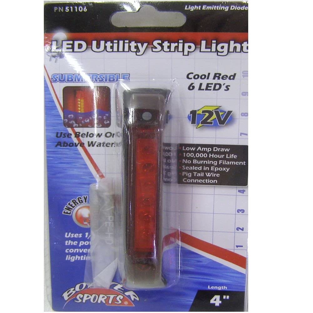 Boatersports Boat LED Utility Trailer Light 1054900 | 4 Inch Red