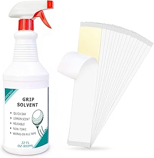 Crestgolf Professional Golf Grip Solvent 32 OZ Solvent Light &Mild Lemon Scent for Regripping Golf Clubs and Golf Grip Repair - Golf Grip Solution - Non-Toxic, Non-Flammable(Give 15 PC Grip T) Apes