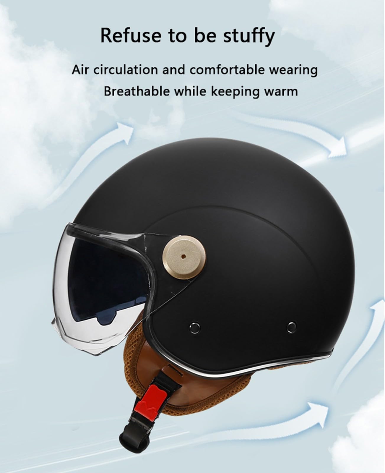 Medio Casco De Moto Abierto con Bluetooth Integrado,ECE Homologado Casco Moto Jet Scooter con Un Micrófono Incorporado Y Doble Visera,para Mujer Hombre Adultos M,XL=61-62cm