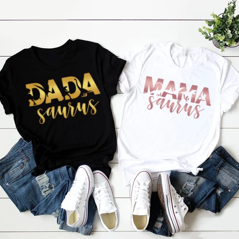 Miniatura 4 de Mama and Dada Saurus Shirt, Mamasaurus T-shirt, Dino Mom Dad Shirt, Mom saurus Tshirt, Best Mom Gift, Creative Mama Shirt, Mother Day Outfit