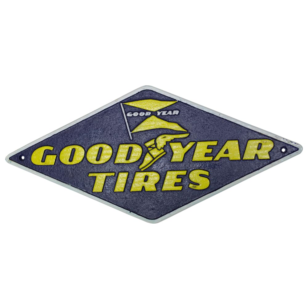 Goodyear Tires Vintage Cast Iron Wall Sign 17.5cm x 39cm