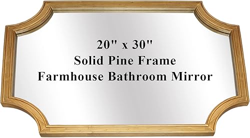 Vista 131 de WallBeyond Espejos de baño de madera para montar en la pared, espejos de pared con marco de madera rústica de 16 x 20 pulgadas, espejos de pared