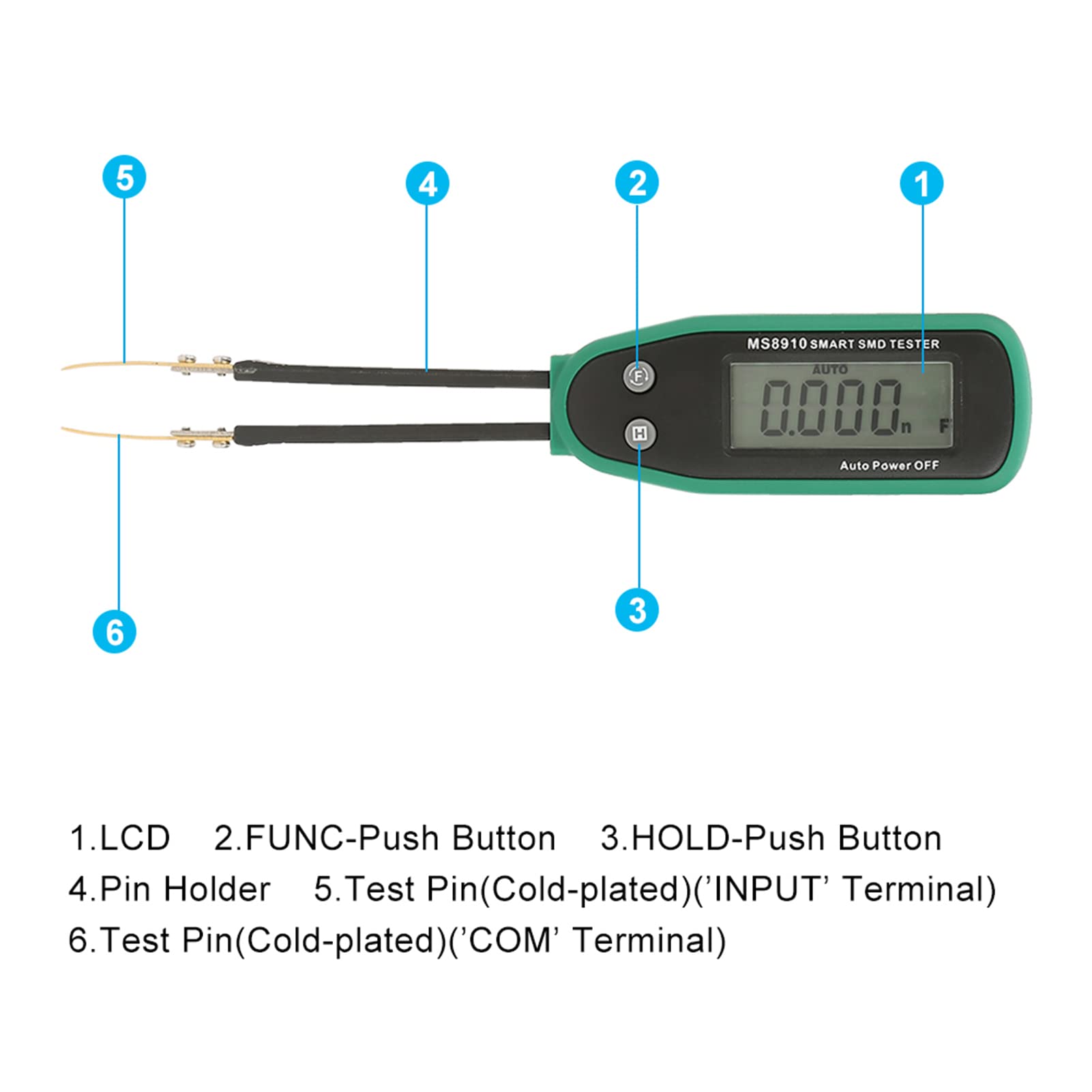 FNIRSI LCR-ST1 Mini Pinzetta Intelligente SMD ESR Tester Resistenza Capacà Induttanza Continuà Diodo Test Strumenti di Misura  1420