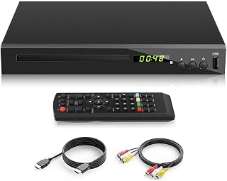 JOVELL HD 1080P Blu-ray Player - Region A/1 Blu-ray, All-Region DVD/CD, HDMI/AV/Coaxial/USB, PAL/NTSC for TV