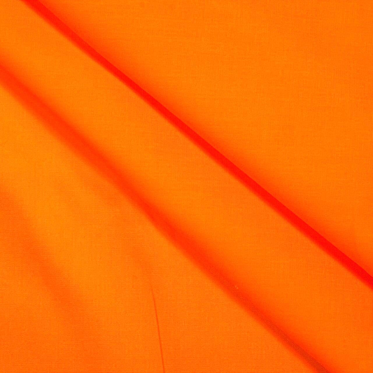 Barcelonetta | Poly Cotton Fabric | Broadcloth | 35% Cotton | 60" Wide | Lining, Sewing, Air Feel Skirt Layer | Solid (Orange, 2 Yard)