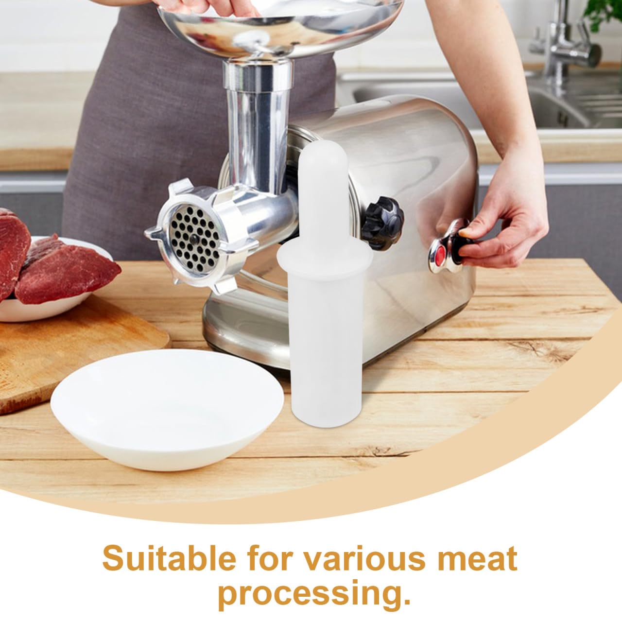PRETYZOOM Varilla De Picadora De Carne De Plástico 8.46X2.67X2.67In Accesorio Compatible Para Embutidora De Salchichas Y Picadora Manual Uso En Cocina Doméstica Y Profesional