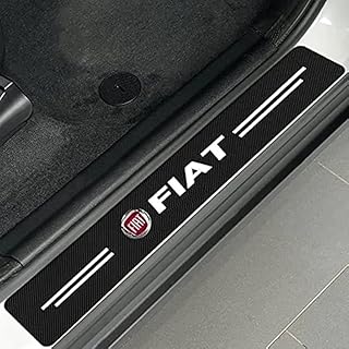 4pcs 4D Carbon Fiber Car Door Sill Scuff Plate Protector Reflective Sticker Fit for Fiat fi@t Car Door Sill Scuff Plate Protector Anti-Scratch