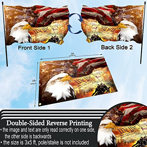 We The People 1776 Flag Bald Eagle American Flags 4Th Of July Flag For Outside 3X5 Double Sided Memorial Day Flag Independence Day Flag Patriotic House Decoration Banner #TOP2