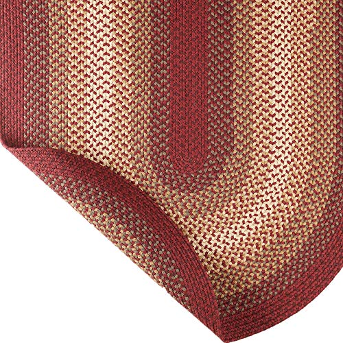 Tapete Trenzado Oval Rojo Multi 5x8 pies miniatura 6