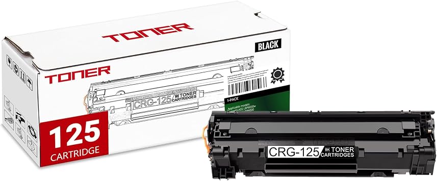 1-Pack CRG125 3484B001AA Black Toner Cartridge, High yield 2,100 pages, Replacement for Canon 125 ImageCLASS LBP6030w LBP6000 MF3010 Printer