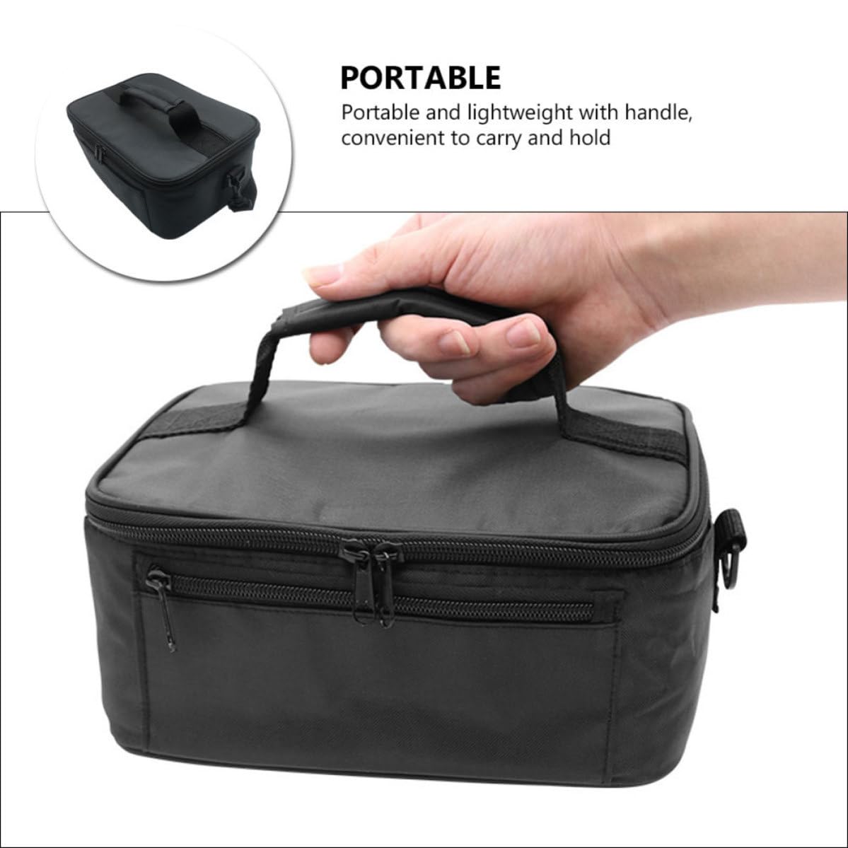 Ciieeo Borsa Bento Termica Portatile Oxford 20l Nera Manico