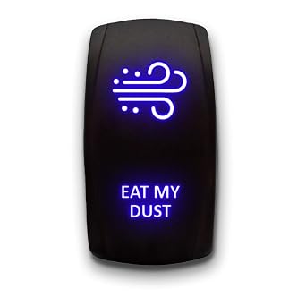 EAT My DUST - Blue - STARK 5-PIN Laser Etched LED Rocker Switch Dual Light - 20A 12V ON/Off