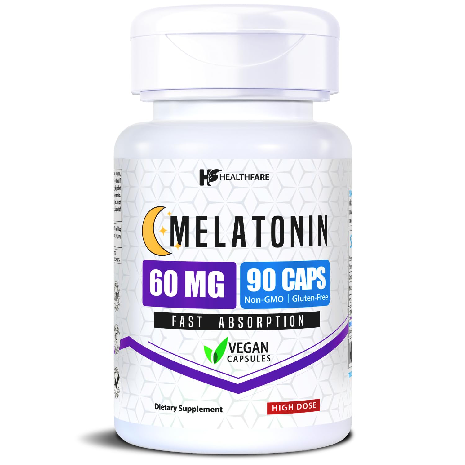 Sponsored Ad - Melatonin 60mg | 90 Veg Capsules | High-Strength Formula | Vegetarian, Non-GMO, Gluten-Free | Made in The USA