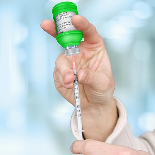 Vista 48 de Funda protectora de insulina a través de botella para diabéticos, soporte de silicona para la mayoría de los viales de insulina de 0.3 fl oz