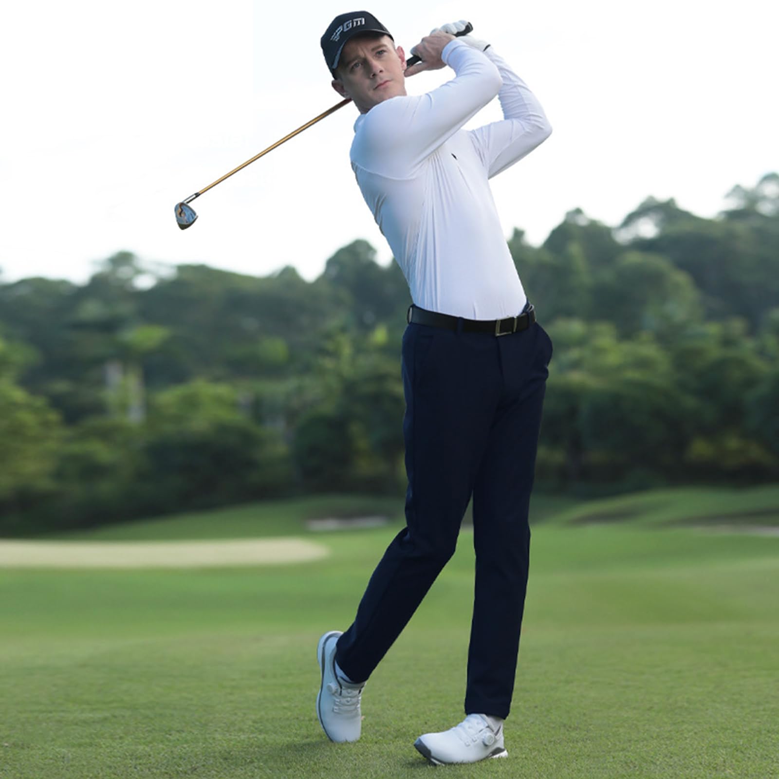 FGRID Męskie spodnie golfowe Slim-Fit Stretch, letnie lekkie spodnie dresowe, spodnie podróżne, szybkoschnące spodnie robocze do gry w golfa,Navy,3XL
