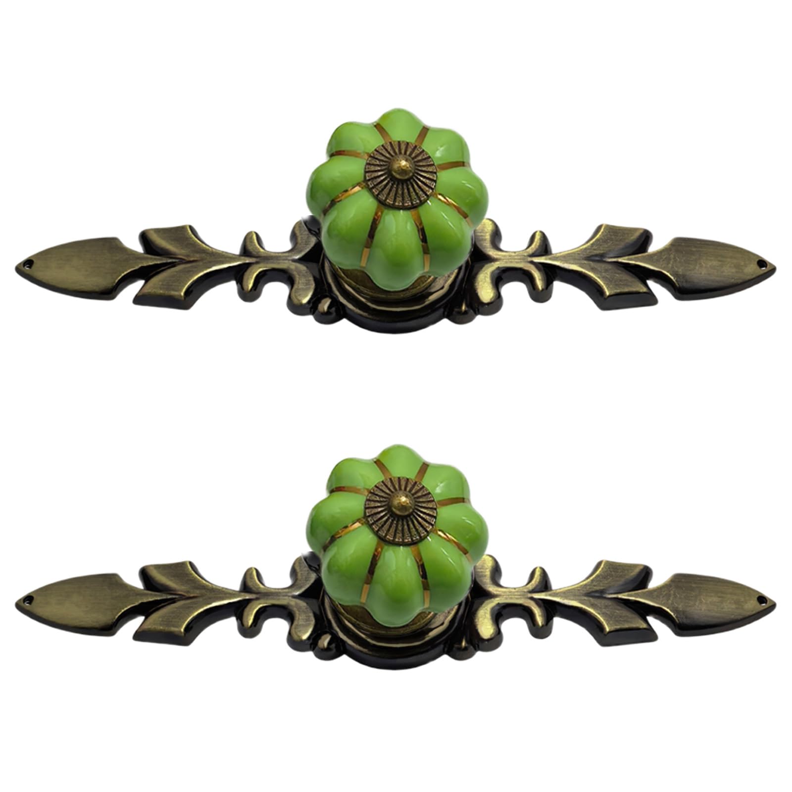 Pangboer Green Zincs Alloys Drawer Handle European Cottage Styles Cabinet Pull Rod Pumpkins Smooth Grip Installation Farmhouses Cabinet Handle Pair