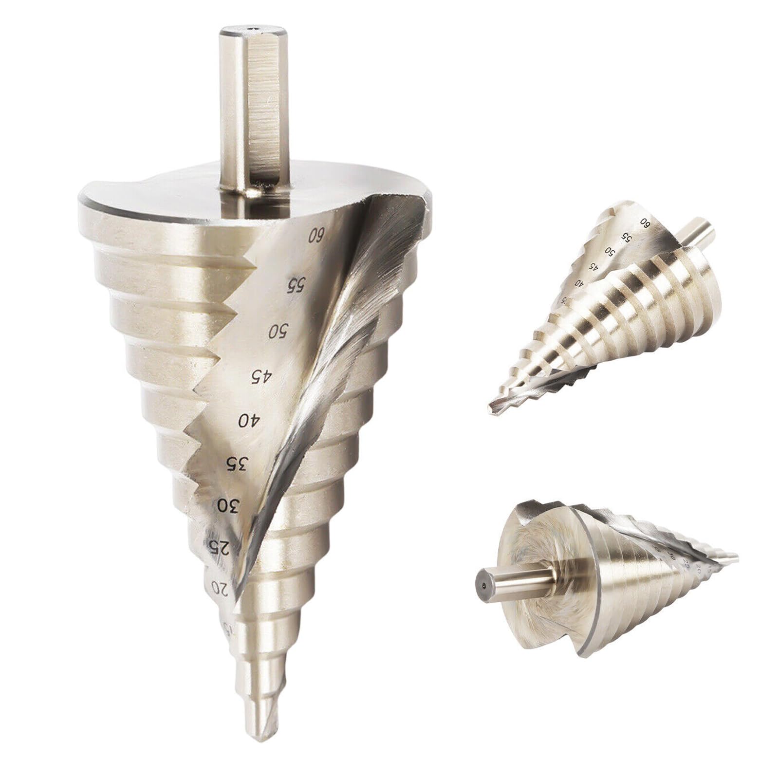 Wiertło stopniowe 6-60 mm HSS rowek spiralny wiertło do metalu do płyt żelaznych, płyt PCW, płyt izolacyjnych itp