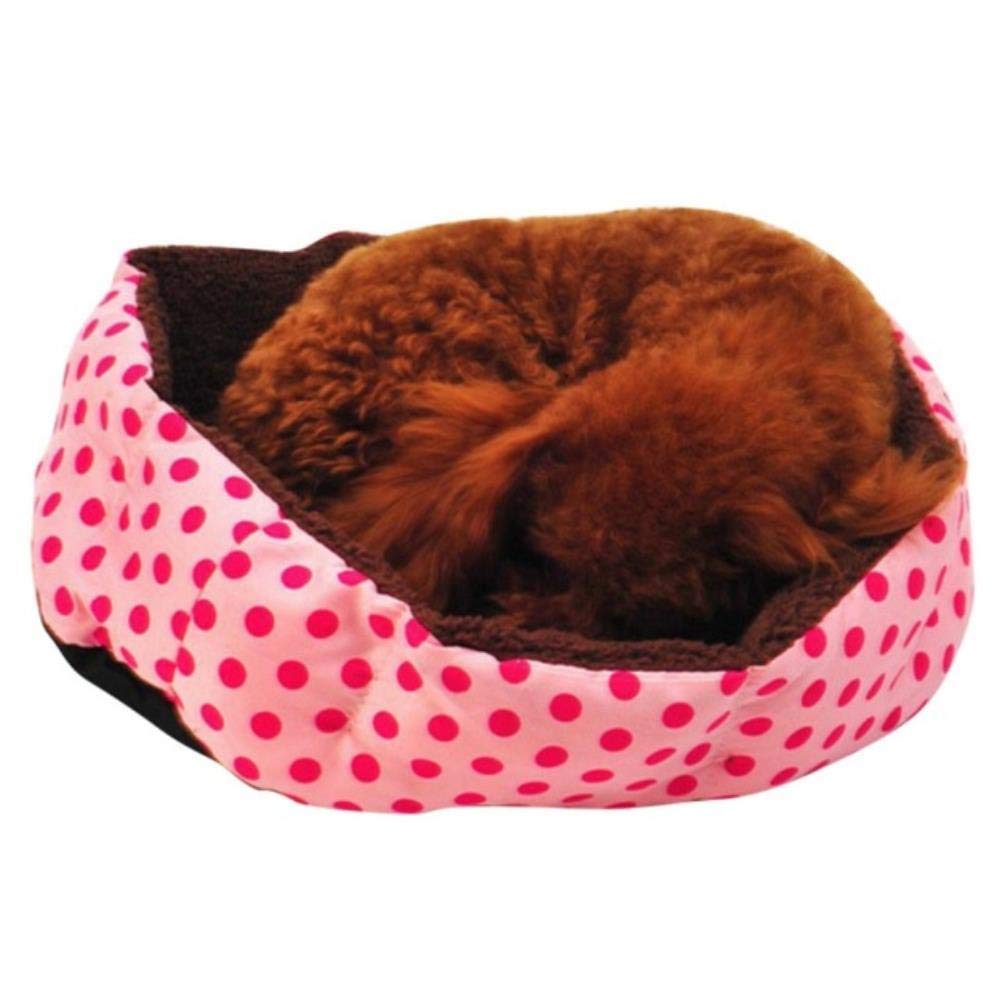 Lit pour chien chaud et lavable grand panier rose moelleux pour chat et chiot