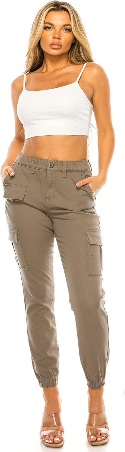 Double Denim January 5th High Waisted Cargo Joggers Pants for Women – Baggy Fleece-Lined Sweatpants with Pockets Streetwear - Image 4