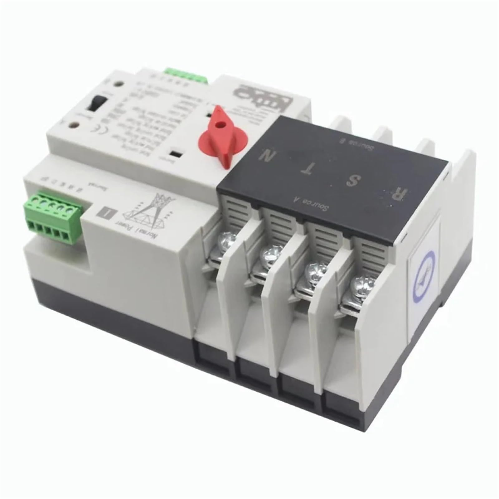 Selettori elettrici di trasferimento automatico a doppia alimentazione, ATS PV 2P, 100 A, AC 220 V, AC 230 V, su guida DIN, fase, ininterrotto