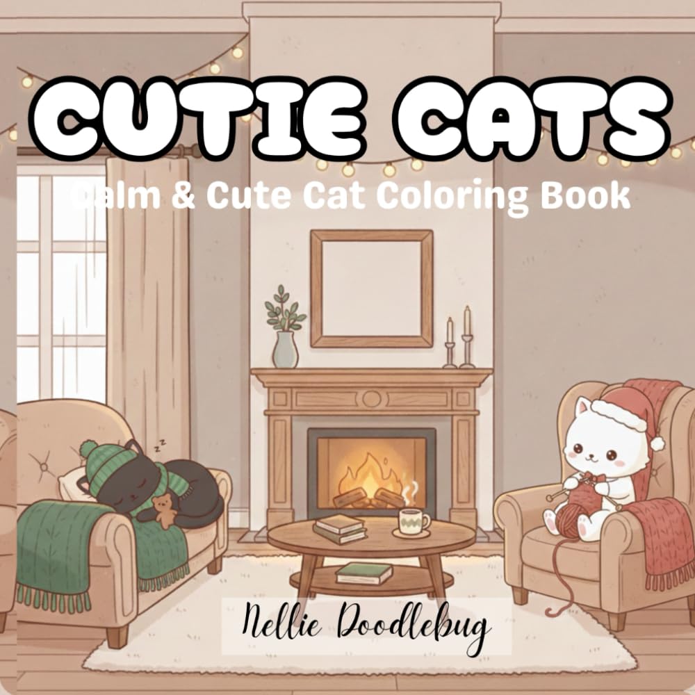 Cutie Cats: Calm & Cute Cat Coloring Book