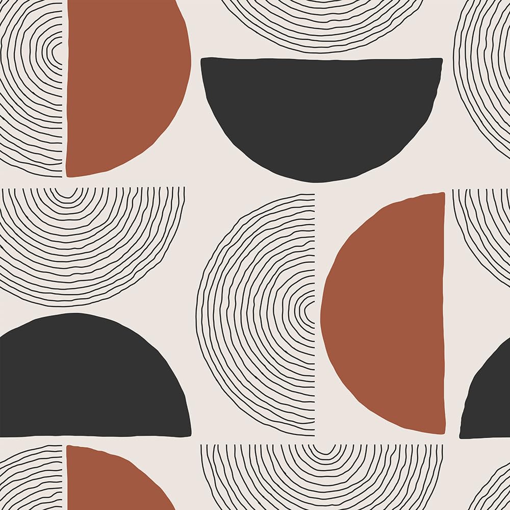 Papier peint bohème marron autocollant facile à décoller pour une décoration murale rapide