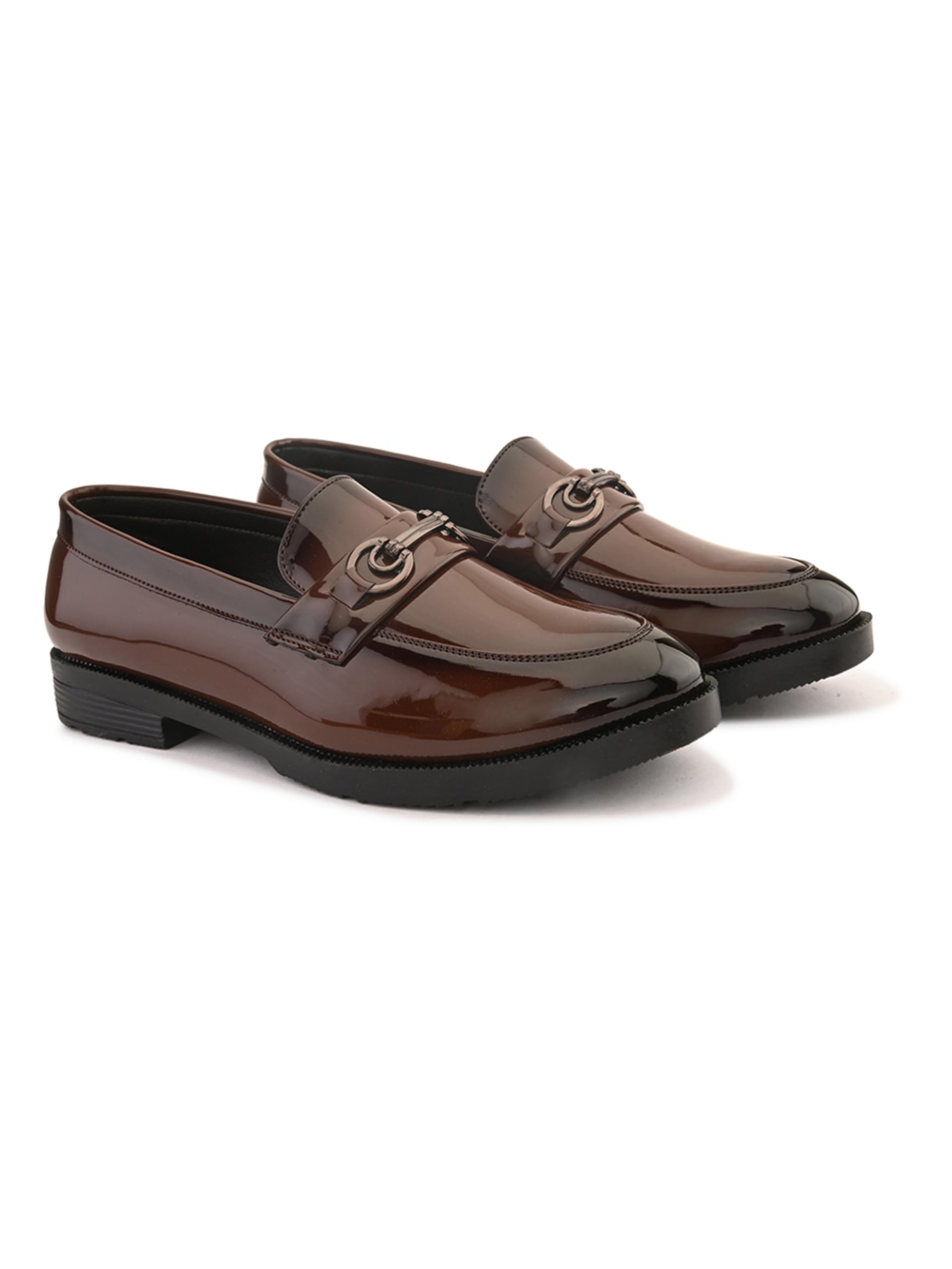 Mens Loafers Textured Formal Slipon Loafers with Metal Accent for Party & Formal Occasion-image-19