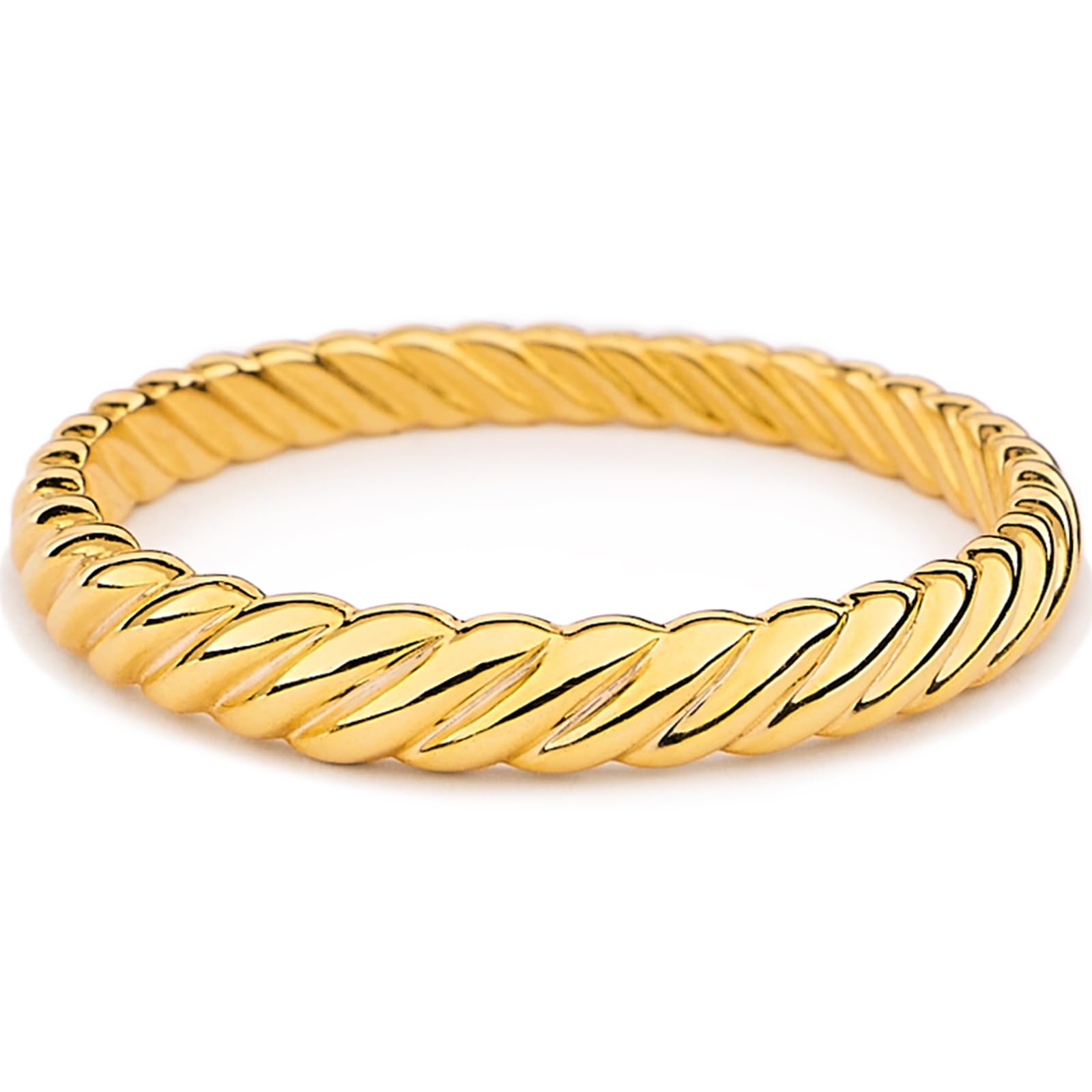 STORYJEWELLERY Gold Plated Rings for Women, Thumb Rings for Women, Chunky Ring, Gold Plated Wedding Bands, Twist Ring