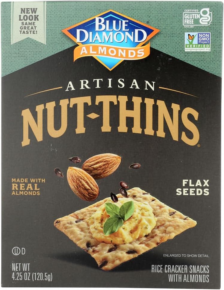 Blue Diamond Nut-Thins Artisan Nut-Thins, Flax Seed 4.25 oz (Pack of 2)