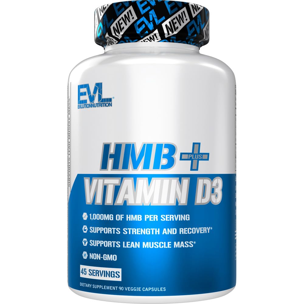 Evlution Nutrition HMB + Vitamin D3 - Supports Muscle Strength & ...