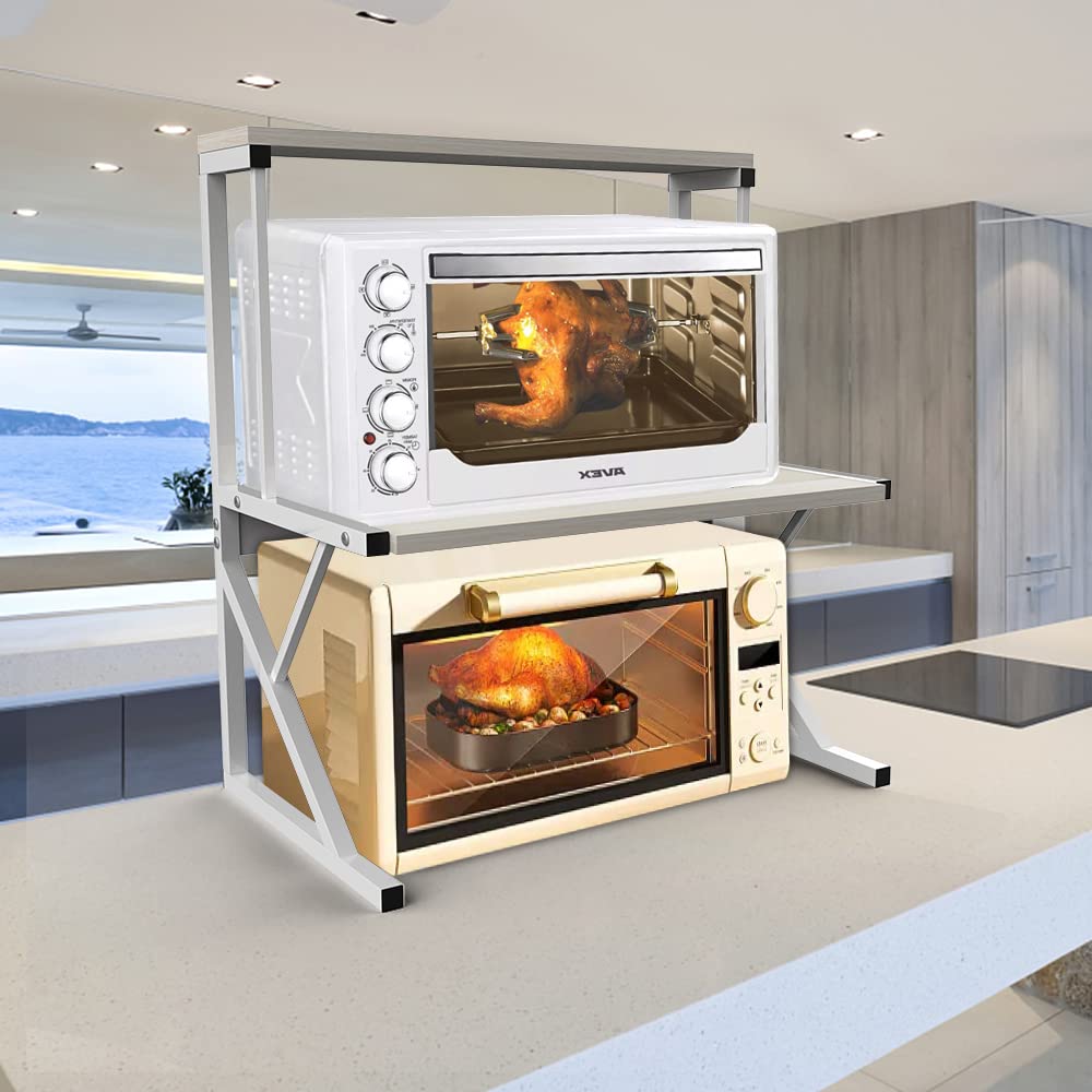 Supporto Per Microonde Allungabile - Mensola Regolabile 40-65cm, Con Ganci, Nero