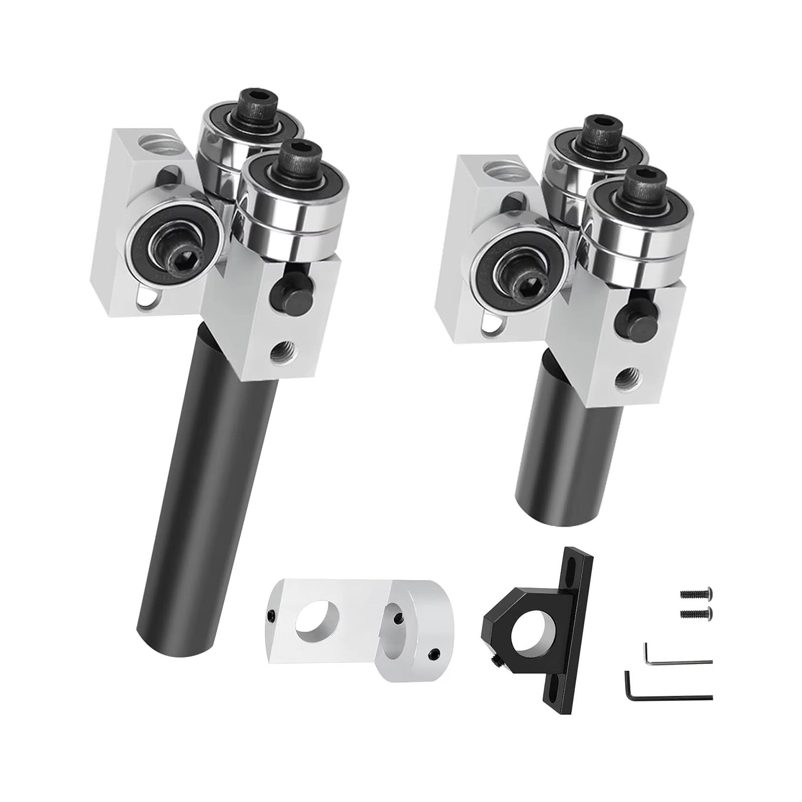 Workshop Bandsaw Guide Replacement Set Metal Roller Bearing Assembly Adjustable Hardware for Tracking Repair Applications Field Bandsaw Guide Assembly Replacement Roller Bearing Metal Hardware