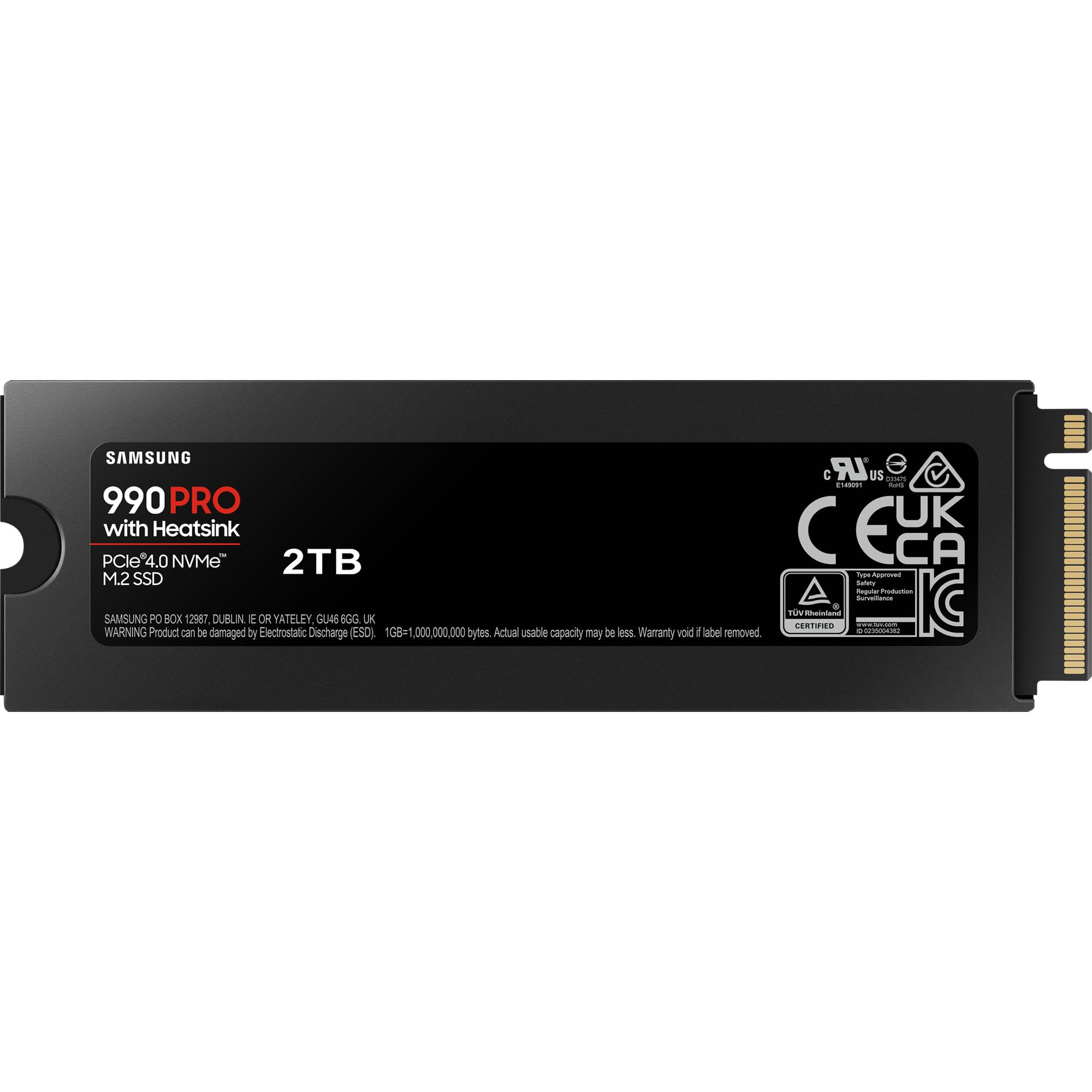 Ultra-fast PCIe 4.0 NVMe M.2 SSD with Samsung 990 PRO heatsink.