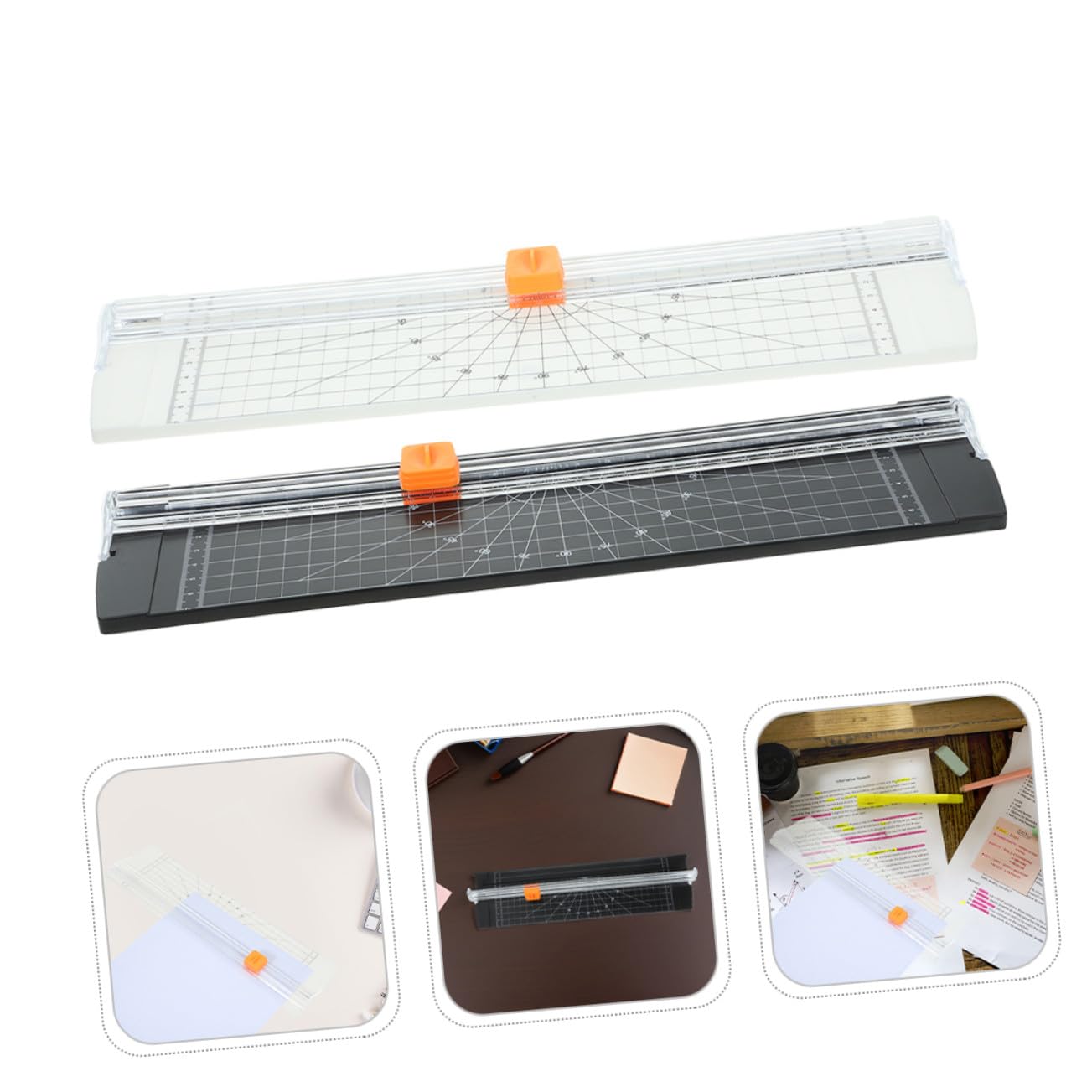 Hemobllo 2 Pezzi Mini Taglierina Carta Portatile per Ufficio Strumento Taglio per Foto Origami e Progetti Carta Scuola e Te