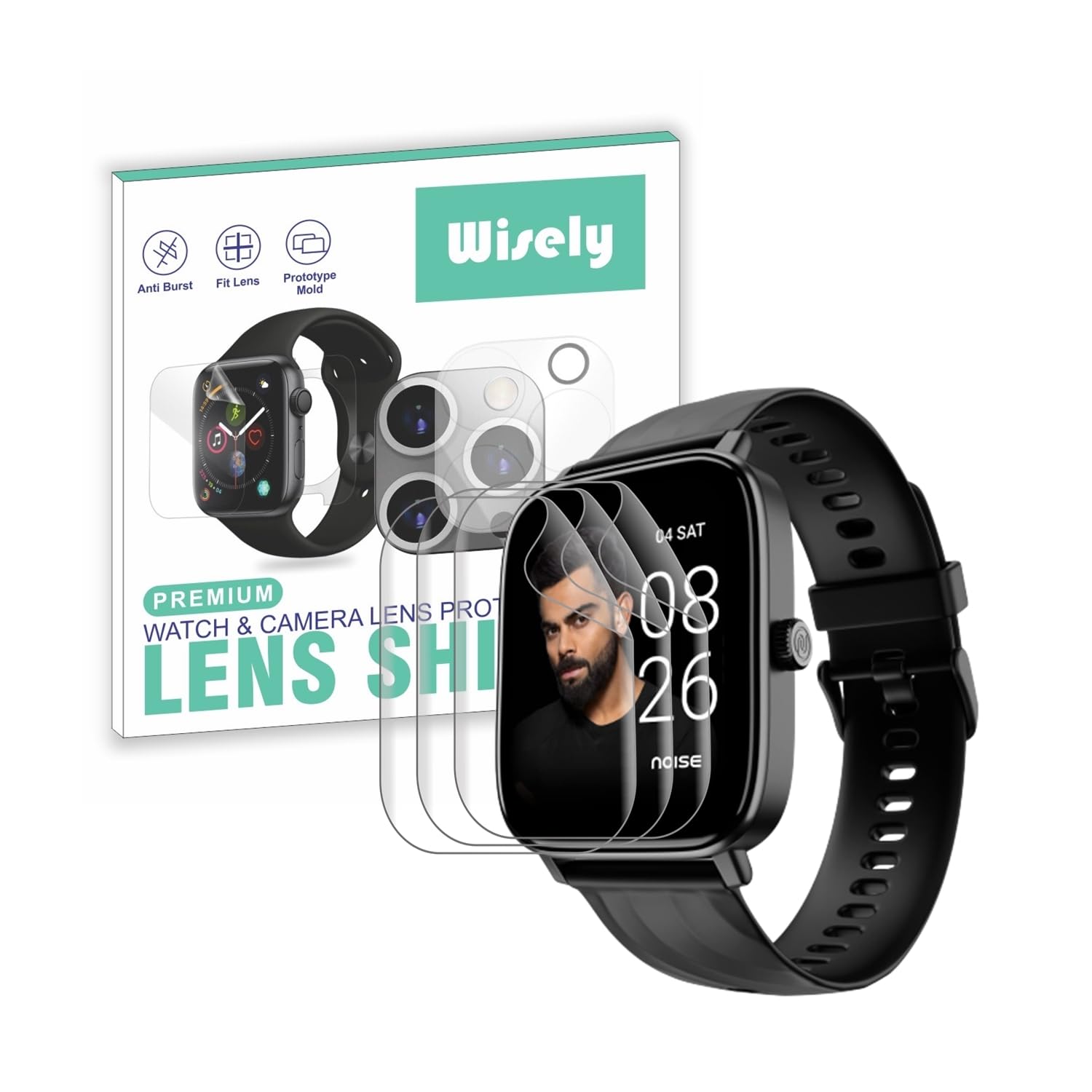 Wisely |3pcs| Screen Guard Protector For Noise Colorfit Quad Call Smartwatch |1.81"| Bubble Free, Easy installation kit, HD Clear, Full Cover (B0CBN9FCQ1) Amazon Price History, Amazon Price Tracker