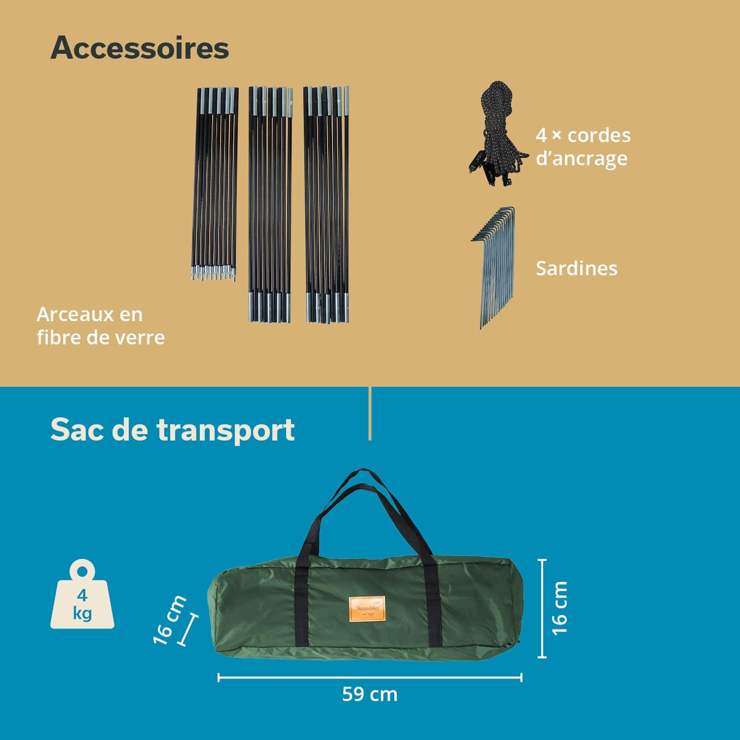 Skandika Tente de Stockage L | Équipement, Garage à Vélo, Hauteur 1,7m, Étanche, Adapté à l'Hiver, Avec Sol | Abri pour Extérieur, Jardin, Camping