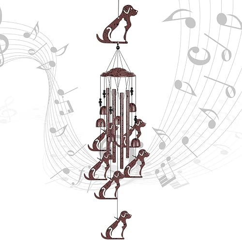 Miniatura 9 de Campanas de viento para perros de jardín, campanas de viento de bendición, campanas de viento al aire libre, captador de viento móvil, campanilla de
