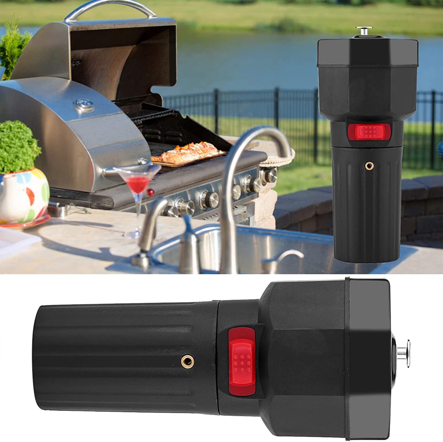 1.5 V Nbarbecue grill à rotation à moteur CW/CCW retourner Grill Rotor Moteur pour barbecue rôti support supplémentaire Alimenté par batterie