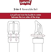Vista 6 de Levi's Cinturón para niños grandes, cinturón reversible dos en uno informal apto para la escuela Negro/Marrón Bisel