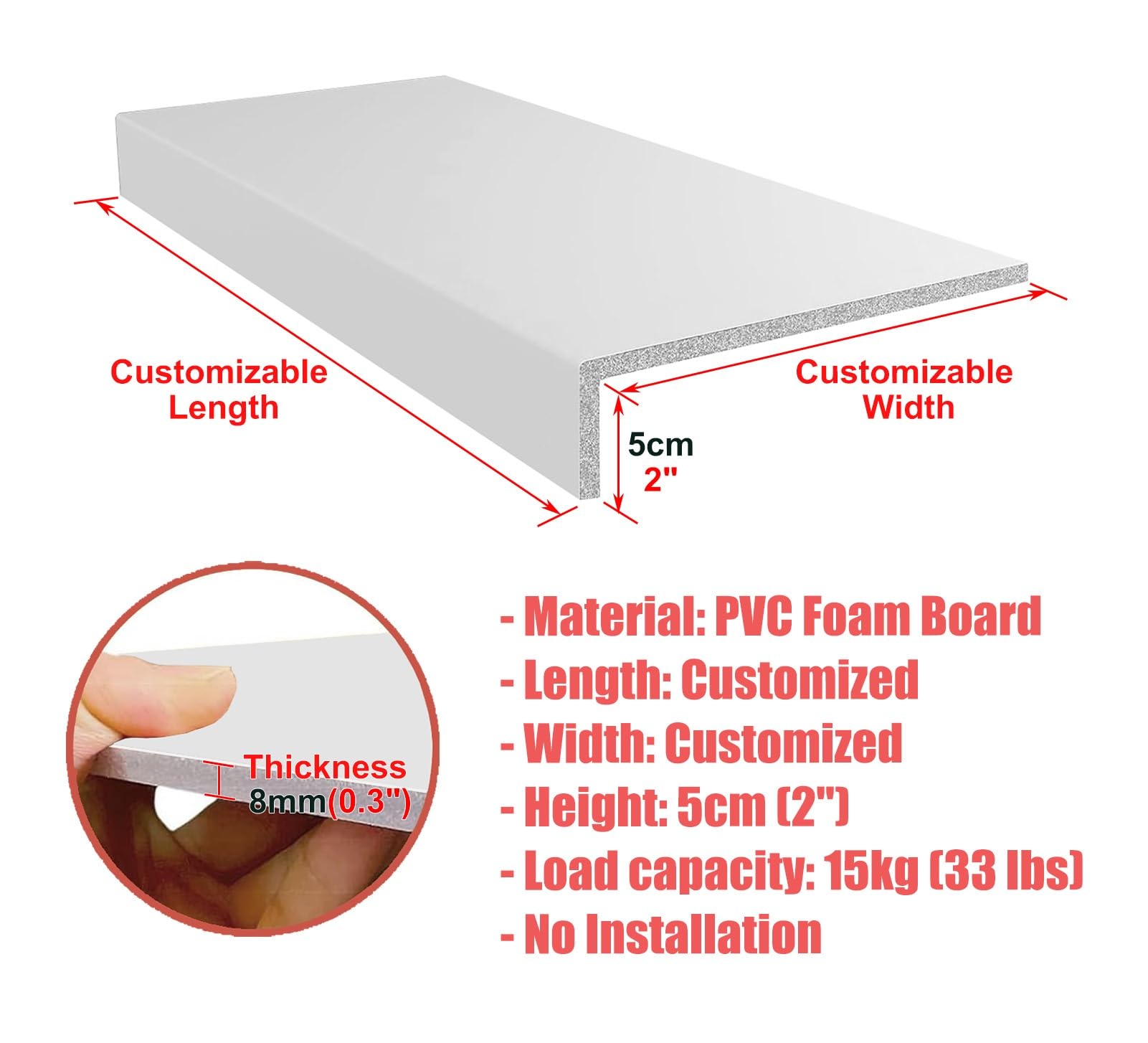 Wasserdichte PVC-Drahtregalabdeckung für Speisekammer und Lagerung, individuelle Größe, 61 x 30 cm, keine Installationsschutz für Drahtgestell, 1 Stück