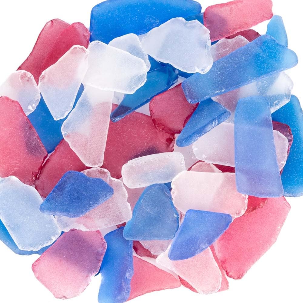 Nautical Crush Trading Sea Glass Red White & Blue Colored