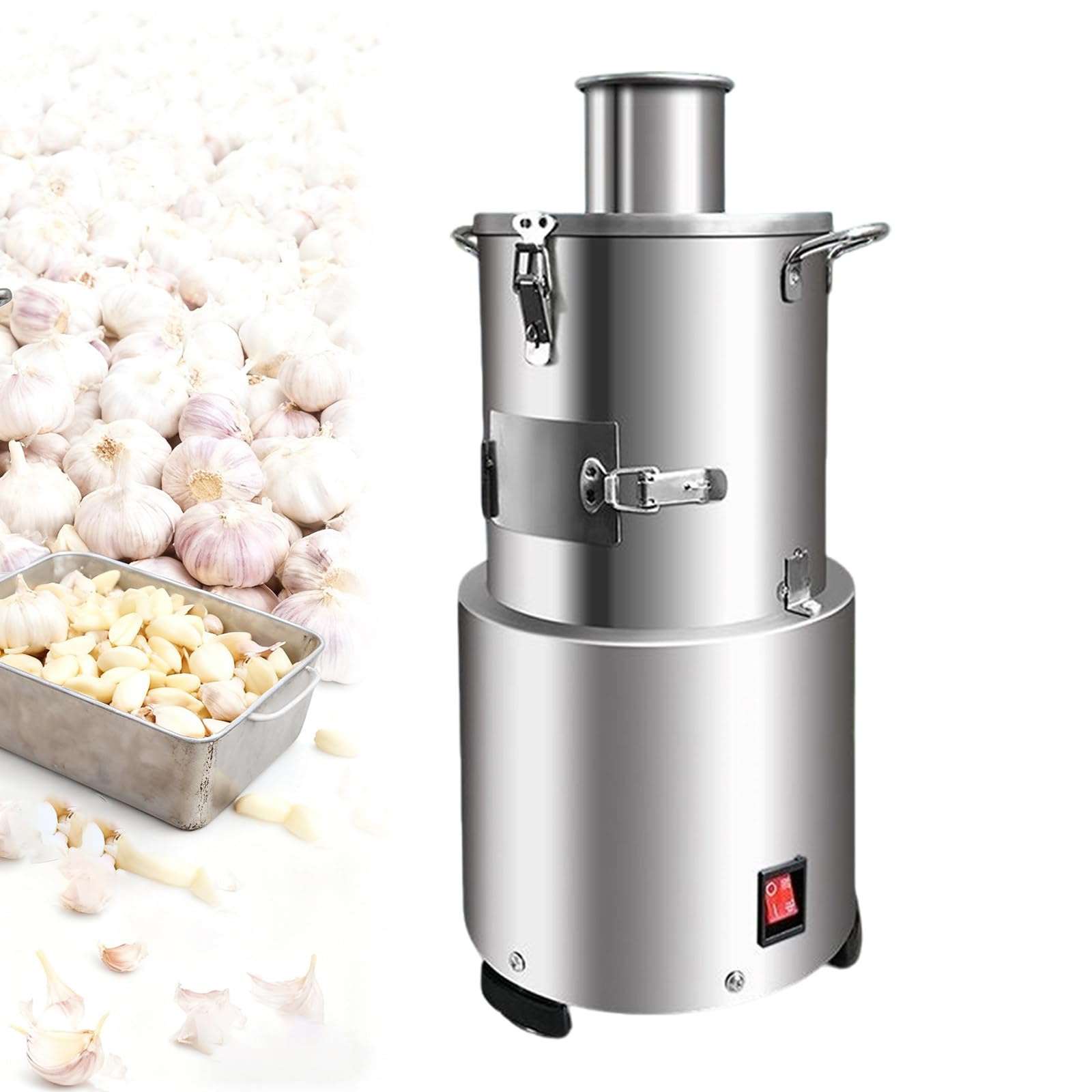 Éplucheur d'ail électrique Professionnel 200 W, capacité de 30 kg/h, avec séparateur d'ail intégré. Découvrez Les Innovations culinaires