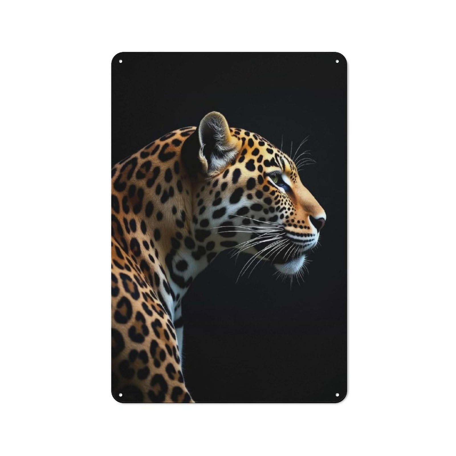 Junmoney Leopard Portrait Tin Sign 30X20cm For Living Room Wall, Rustic Wall Decor, For Living Room Decor Lovers