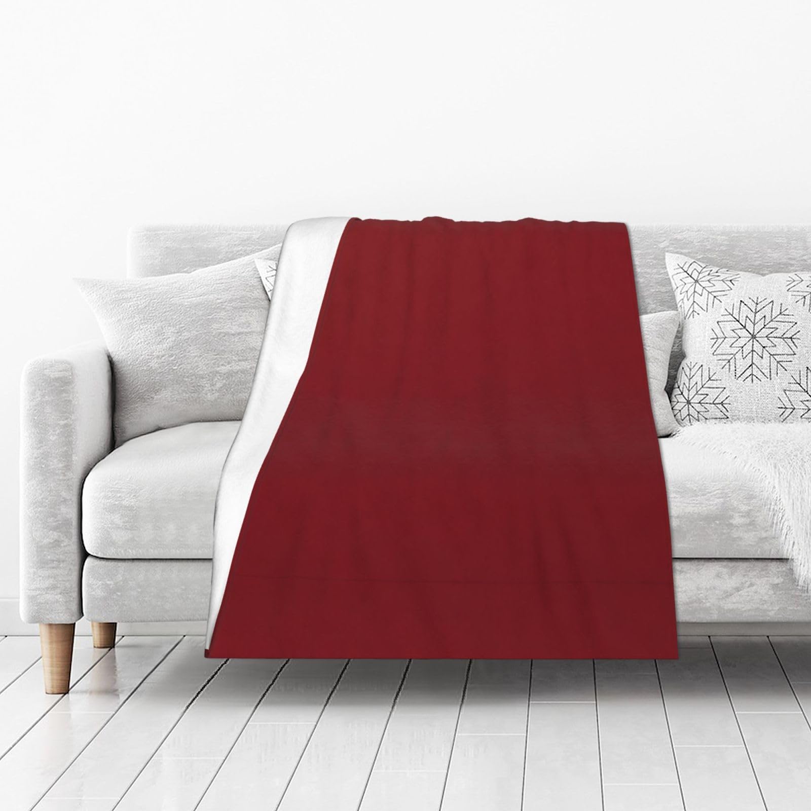 DUYIOKH Crimson Red Print Thick Throw Blanket, Blanket for Couch Bed Warm Travel Blanket for Camping Movie Night