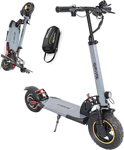 Scooter eléctrico Peak 1000 W, 28 MPH y 20-40 KM, 12.5 Ah, neumáticos de 10 pulgadas, plegables, scooter E suspensión múltiple, freno doble, regalo